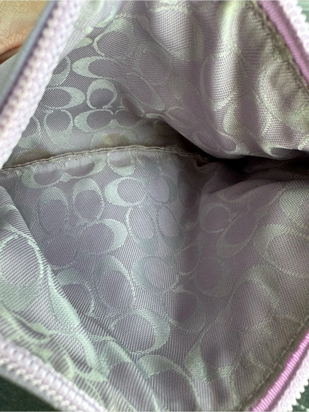 vintage Coach lavender leather wristlet